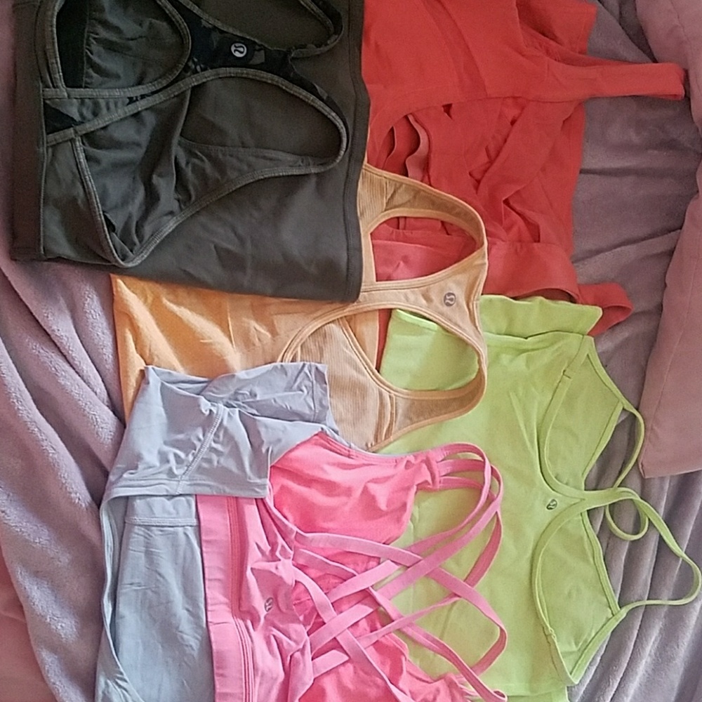 5 lululemon built in bra tops